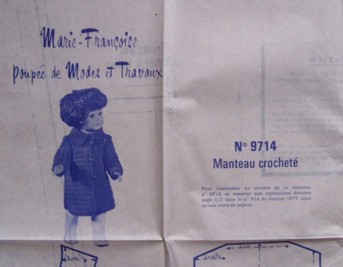 POUPEES vintage lot 3 patrons originaux-modes et travaux
