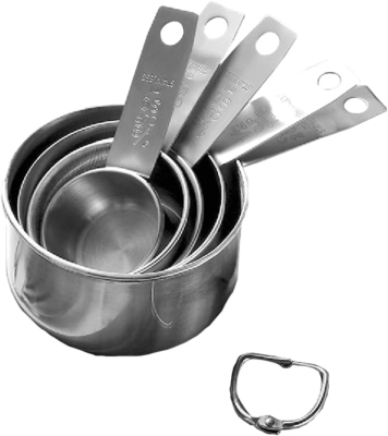 #ad Stainless Steel Measuring Cups Set 5 Pieces Kitchen Measuring Sets Gadgets Tool $13.88