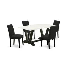East West Furniture 5-Pc Kitchen Table Set Includes 4 Upholstered Chairs...