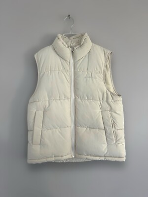 Iets Frans creme gefütterte ärmellose Weste Jacke Small Herren