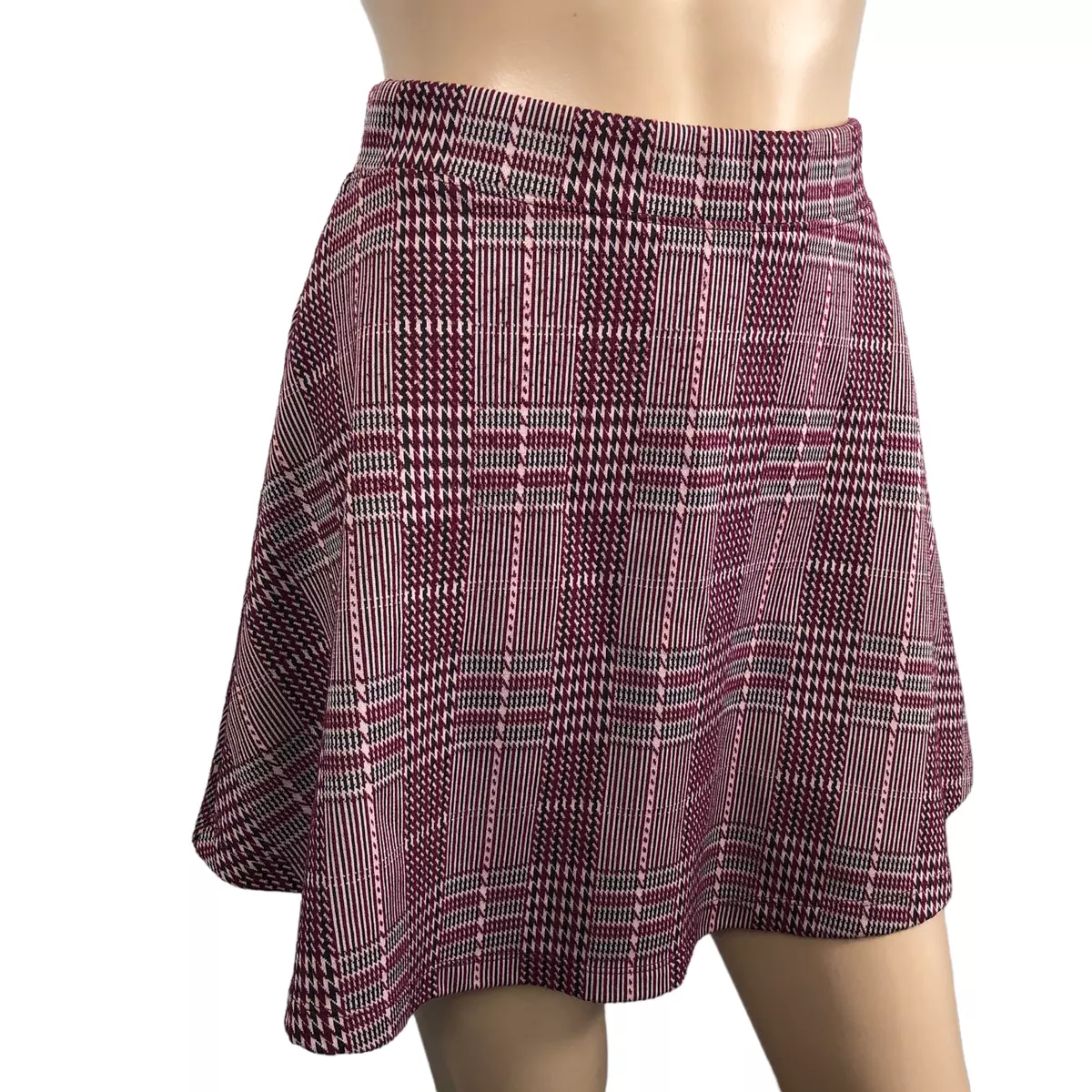 Maroon gingham skirt top