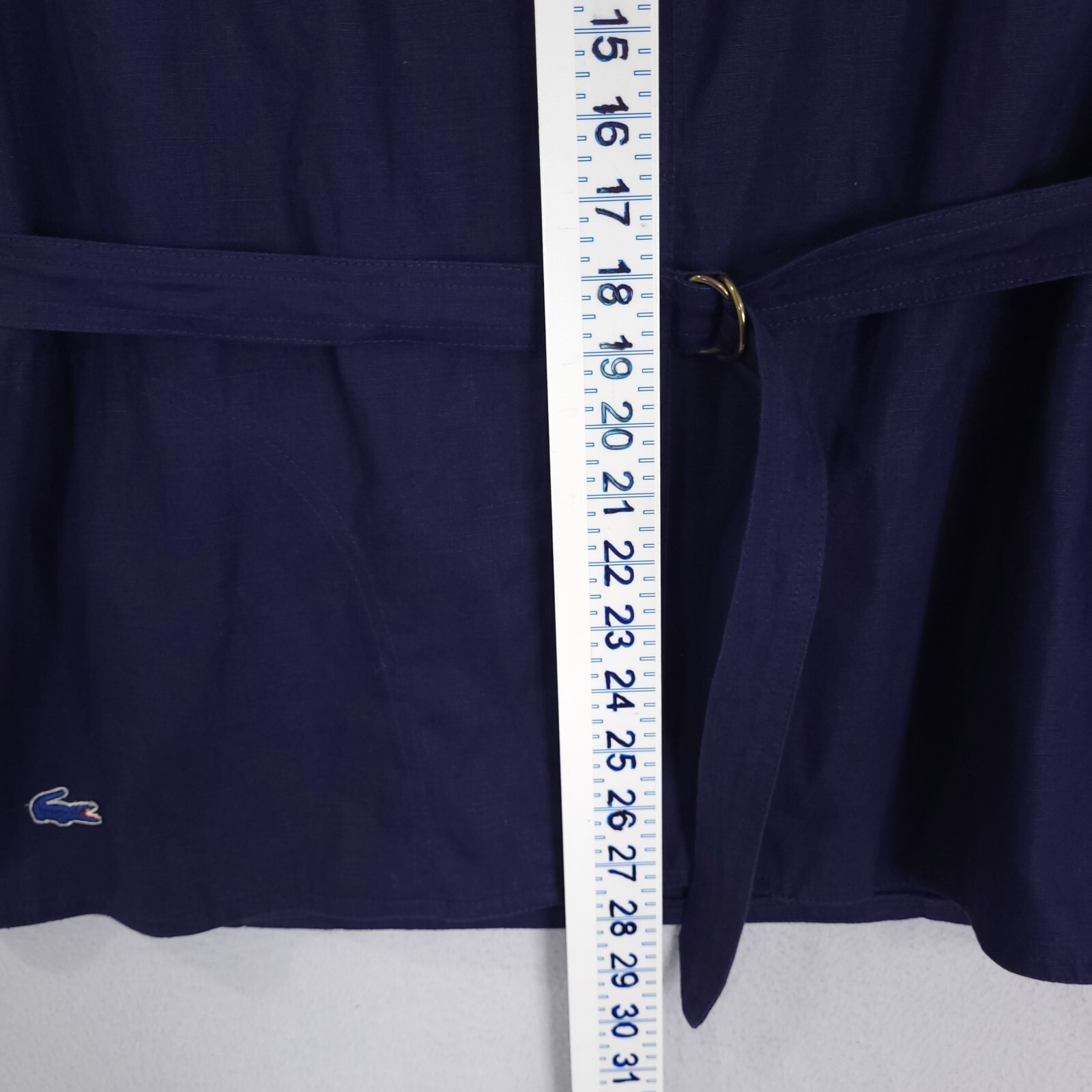 Vintage Izod Lacoste Jacket Size L Wide Sleeve Belted Navy Blue Tennis thumbnail 9