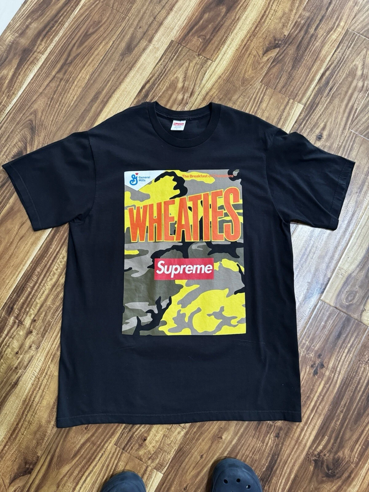 Tee shirt noir homme Supreme Wheaties taille L