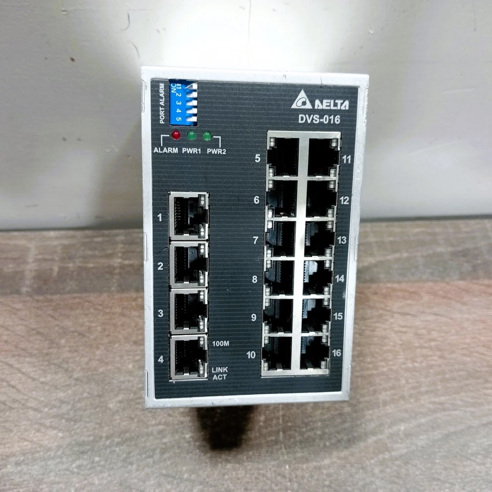 USED | DELTA DVS-016W01 WIDE TEMP UNMANAGED ETHERNET SWITCH W/BUILT-IN ALARM IO - Image 2 of 4