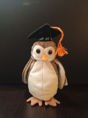 VINTAGE! RARE!! 1998 Wise Owl Beanie Baby With FACTORY STAMP INSIDE TUSH TAG!!
