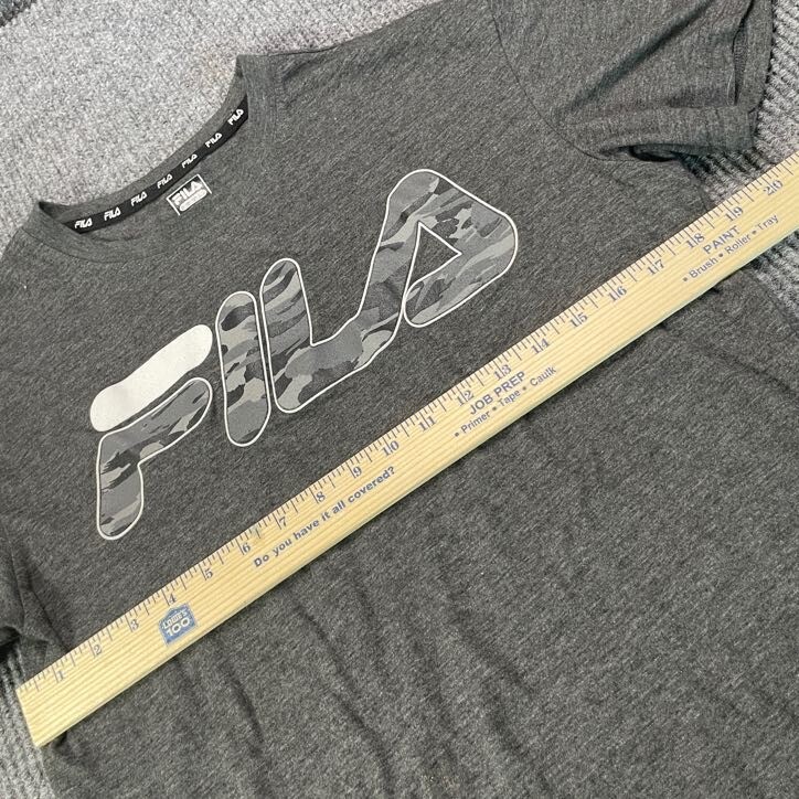 T shirt Fila da uomo collo small crew manica corta grigio sportivo