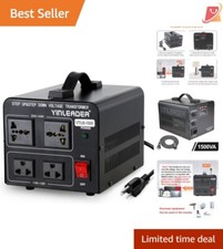 1500W Voltage Transformer 110V/220V Dual Circuit Breakers Power Converter