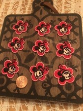 Minnie Mouse Flower Iron On Patch Applique Embroidery Lot Of 9