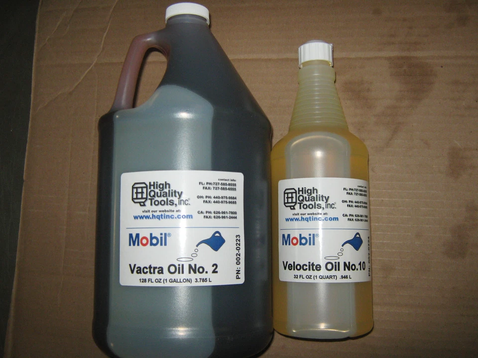 1 GALLON OF MOBIL VACTRA WAY OIL #2 & 1 QUART OF VELOCITE SPINDLE OIL #10 "NEW"