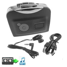 Cassette Player Hi-Fi Cassette Tape to MP3 Converter - Powered by Battery or USB