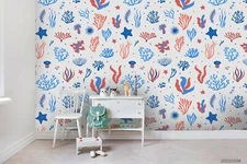 3D Coral Seamless allpaper Wall Mural Removable Self-adhesive Sticker515