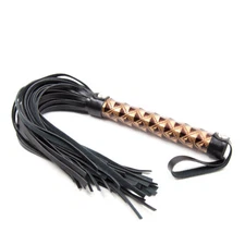 PU Leather Spanking Whip Handle For Couples Spanking Flogger Crop Tassel Adults
