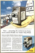 1957 Original Print Advertisement Full Page - Kodak Home Movie Camera. Vintage