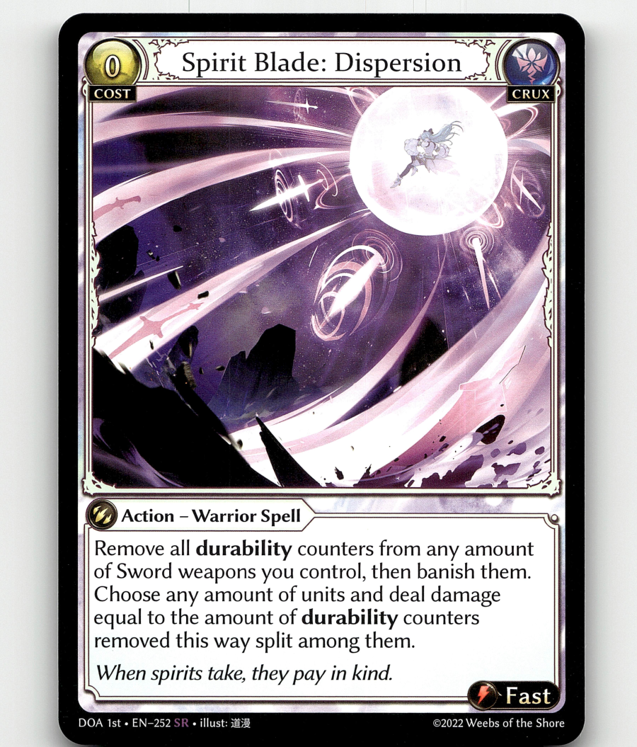 Grand Archive TCG Spirit Blade: Dispersion Dawn of Ashes 1st Ed