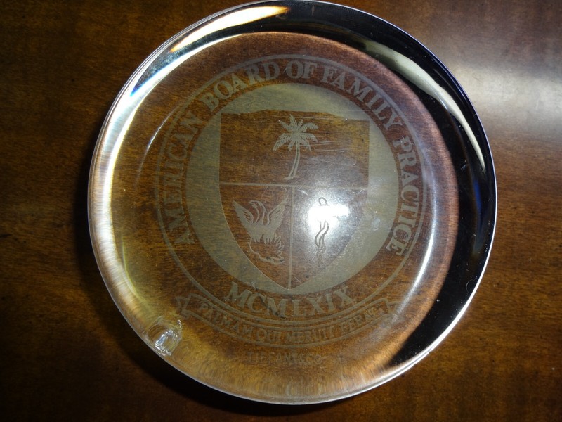 Tiffany & Co. American Board of Family Practice Crystal Paperweight 3 3/4" Diam