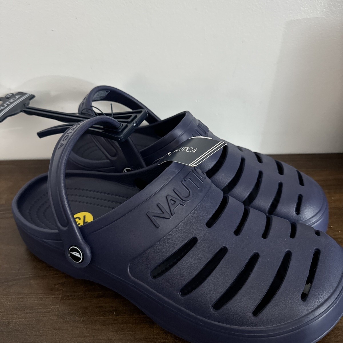 Nautica River Edge Navy Blue Slip On Clog Comfort Shoes