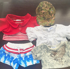 BUILD A BEAR WORKSHOP Tops Swim Shorts/Trunk Camo Hat Stuffie Doll Clothes