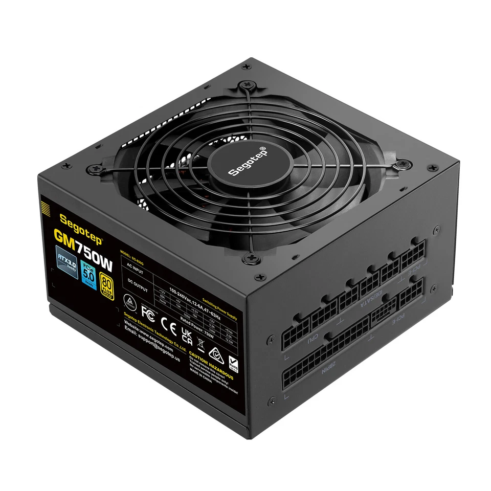 Segotep 750W ATX Fully Modular PC Gaming Power Supply 80+ Gold Certified PSU - Image 4 of 4