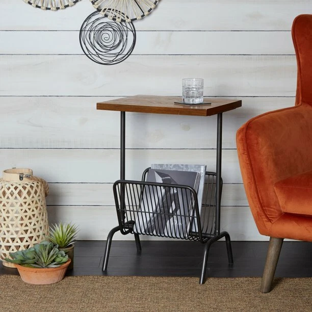 Accent table with magazine rack deals