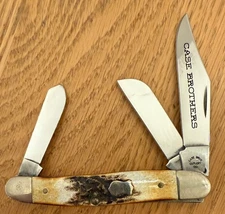 CASE BROS BEAUTIFUL STAG STOCKMAN KNIFE NEVER USED  #5347 SS  D6