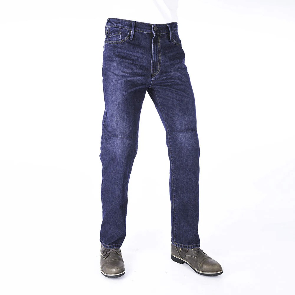 Oxford Mens Motorcycle Jeans Straight Leg 2 Year Aged Navy W36 L30 Short