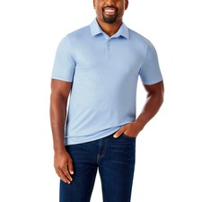 NWT Performance Polo Shirt Men's Member's Mark -Light Blue Patterned - Large