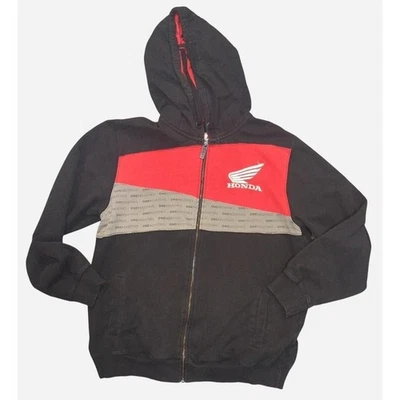 One Industries Men L Zip Hoodie Black Honda Racing Motocross Colorblock Logo - Photo 1/4