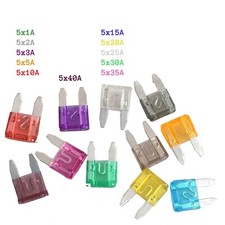 55 x Mini Spade Fuses 1A 2A 3A 5A 10A 15A 20A 25A 30A 35A 40A Car Auto Van Bike