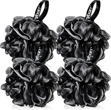 Bath Loofah Sponge, 4 Pack Black 60G Bath Sponges Body Scrubbers