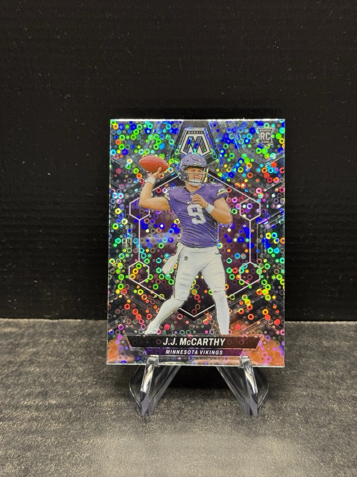 2024 Panini Mosaic - Rookies J.J. McCarthy #310 No Huddle Silver Mosaic Prizm