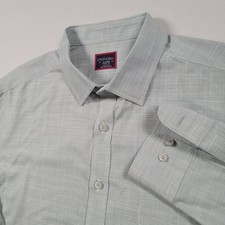 UNTUCKit Men XL Avellino Wrinkle Free Shirt Light Green Check Cotton