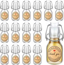 20 Pa Mini Glass Bottles with Swing Lids, Airtight Flip