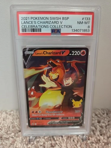 PSA 8 Lance's Charizard V SWSH BSP #133 Celebrations Collection Holo Promo