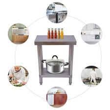 Stainless-Steel 60 30 85cm Commercial Kitchen Work Food Prep Table Heavy Duty