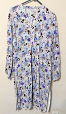 Women's Lace Shalwar Kameez Pant Cord Set White Blue Floral Print Size XL