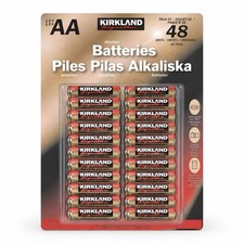 Kirkland Signature AA Alkaline Batteries 1.5V 48 Pack New & Sealed - Long Life 0.40 per battery