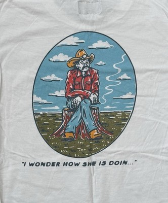 Used Worn Seager Western Cowboy How She Doin Country Music Ranch Rodeo T-Shirt M