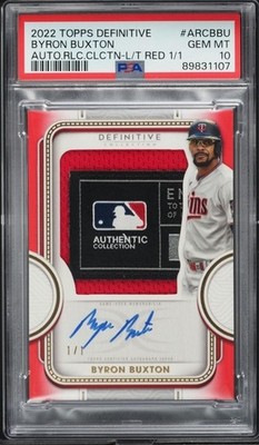 2022 Topps Definitive Byron Buxton Auto Relic 1/1 PSA GM 10