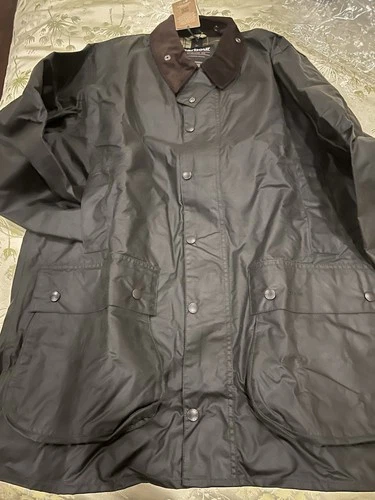 Rare Brand New with tags BARBOUR Men Border Wax Jacket hard to get size 46 Sage image 5