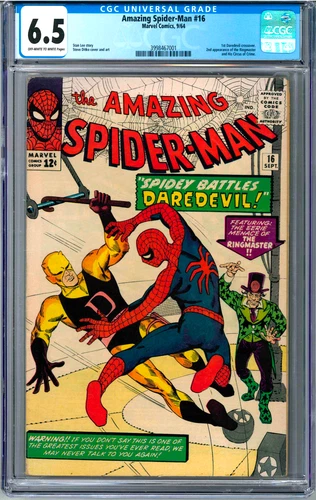 Amazing Spider-Man #16 CGC 6.5 1st Daredevil Crossover (1964, Marvel)