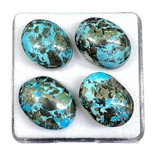 4 Pcs Natural Turquoise 17-19mm Blue Cabochon Loose Untreated Gemstones Lot