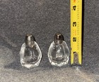 VINTAGE CLEAR GLASS SALT & PEPPER SHAKERS 6 SIDED METAL TOPS JAPAN — photo 4