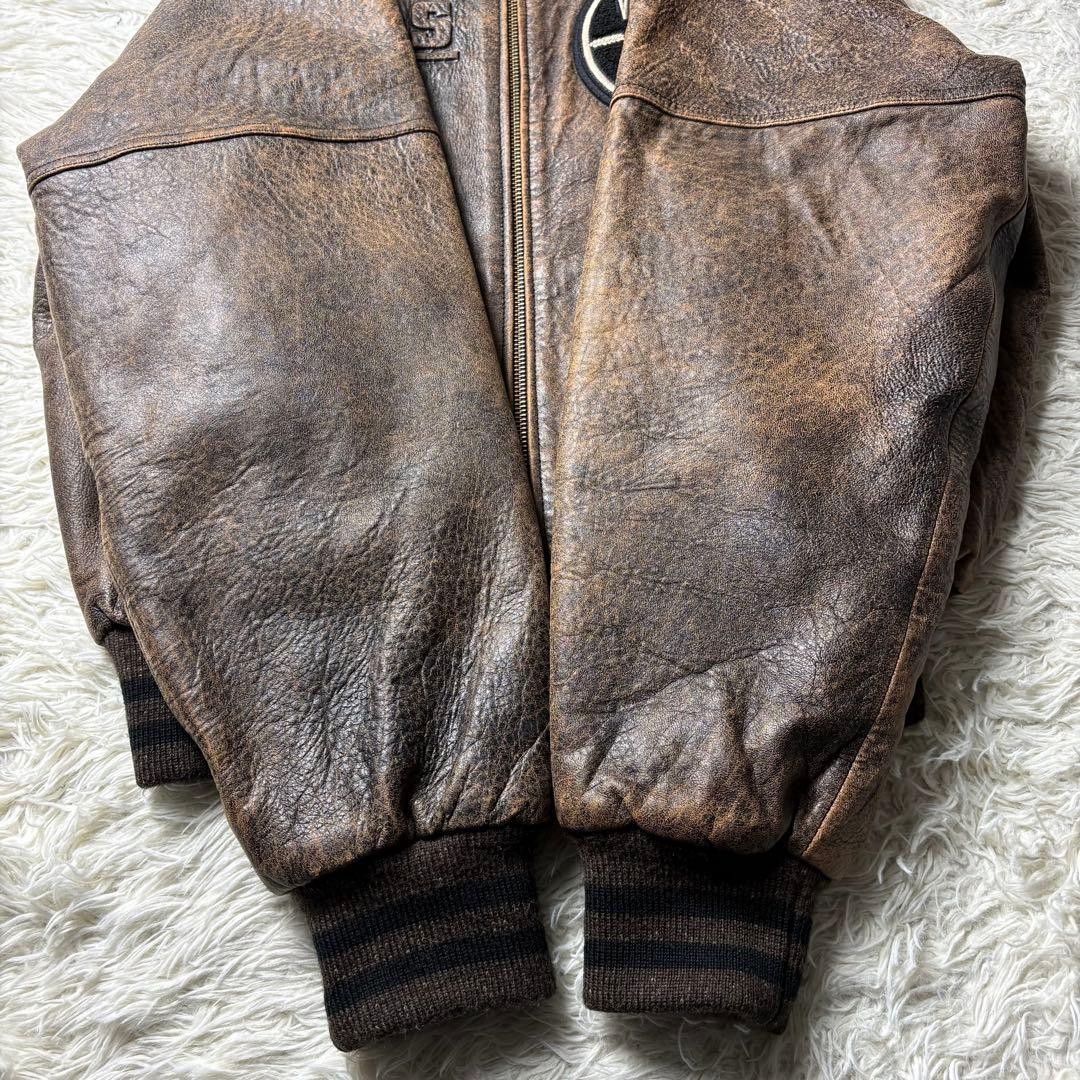 Good Condition VAN JACKET Stadium Jacket All Leat… - image 7