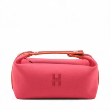 Hermès Brid A Black PM canvas Pink Silver Metal Fittings