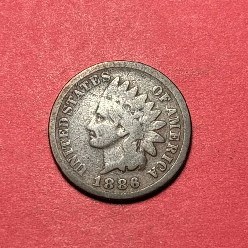 (1) Beautiful Antique 1886 Indian Head Cent/Penny Type 1 CHOICE G-GOOD