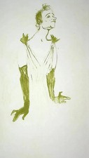 TOULOUSE LAUTREC : Chanteuse charmante, LITHOGRAPHIE signée, 1950
