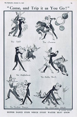 LAURIE TAYLER Supper Dance Steps Every Waiter Must Know Antique Comic Print 1922