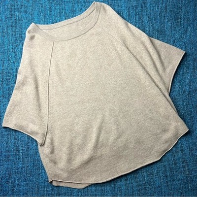 Joie Jolena Wool and Cashmere Poncho Knit Sweater in Light Tan Size Small/Medium