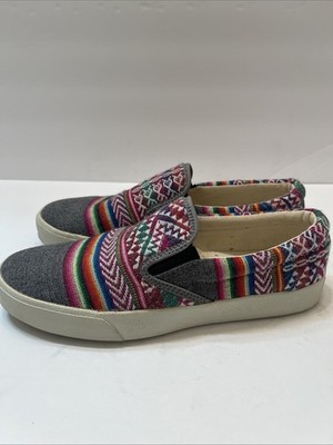 Inkkas Women 7 Canvas Slip On Loafer/Sneakers Colorful Inca Pattern
