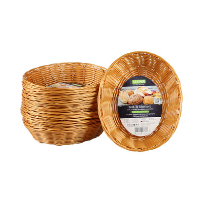 Kesper 17833 | 10er Set  Brot- und Obstkorb 24 x 20 x 6 cm Kunststoffgeflecht